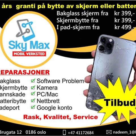 Knust iphone skjerm ? Hurtig reparasjon