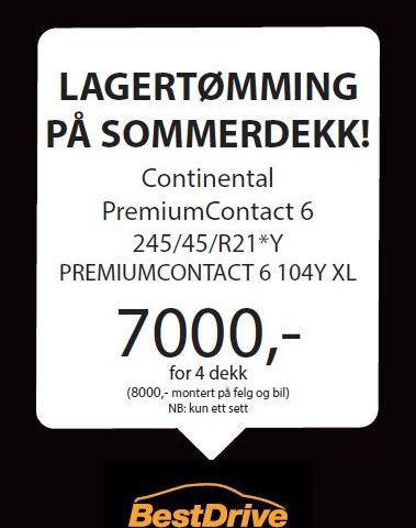 NYE sommerdekk Continental PremiumContact 6 245/45r21