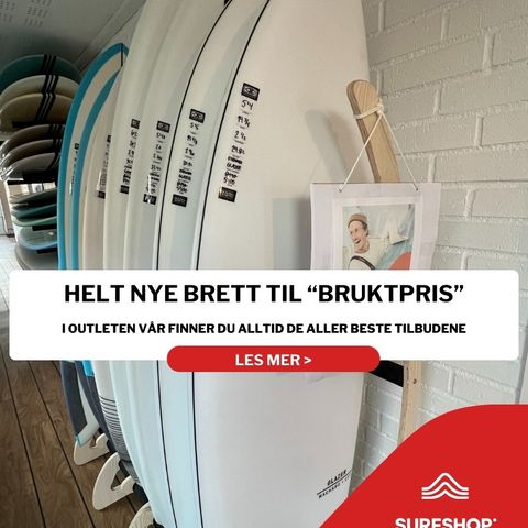 Nye surfebrett til "bruktpris" i Surfshop.no's Outlet