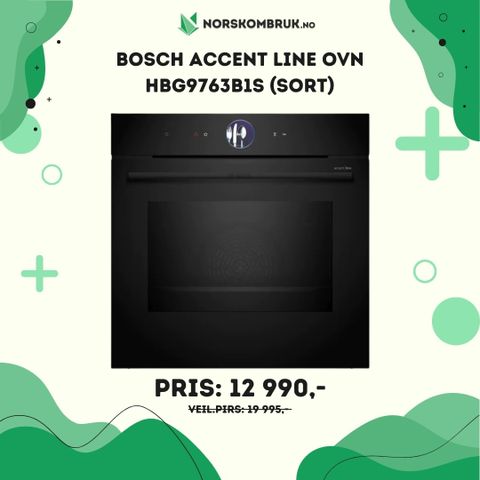 Norsk Ombruk - 2 års garanti på alle hvitevarer - Bosch accent line Ovn HBG9763B