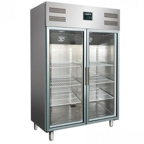 Kjøleskap rustfri storkjøkken glassdør dobbel | SUPER PRIS