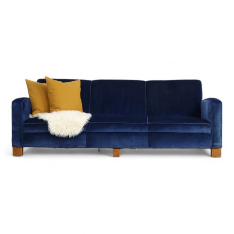 FRI FRAKT | Nyrenset | Blå 3-seter sofa i velur