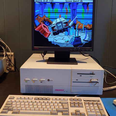 Flott 286 PC - retro datamaskin for spill og mer - nittitalls MS-DOS