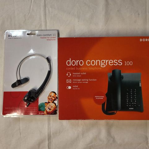Doro Congress 100 fasttelefon, med headset