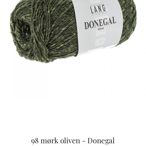 Donegal tweed fra Lang Yarn 8 x50 g mørk oliven grønn NY pris