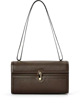 Savette-Symmetry 26 grained-leather shoulder bag- Coffee Brown