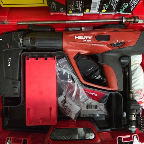 Hilti boltepistol DX 460 KIT - med 'alt' tilleggsutstyret + 500 skudd/500 spiker