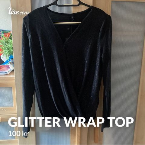 Glitter wrap top - Helt ny - Str