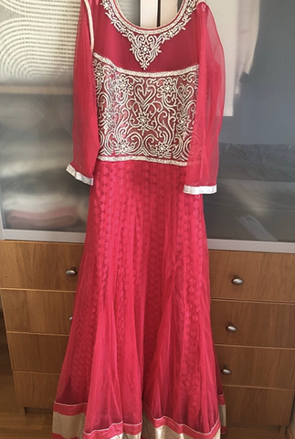 Indisk / pakistansk anarkali kjole / festklær str S