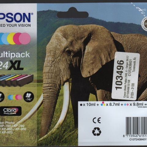 Epson blekkpartoner - Gjerne multipack 24 - bilde av Elefant