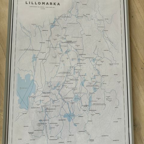 Skikart Lillomarka fra Dapa Maps 50 x 70 cm