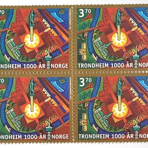 Norge 1997 Trondheim 1000 år  NK 1306  4-blokk  Postfrisk