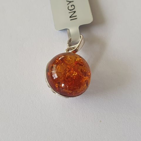 Baltic Amber Rav Sølv 925 Silver Limited Edition Pendant Anheng 14mm