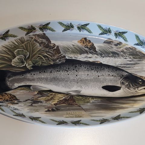 Fiske fat, ovalt, "The Compleat Angler", 49 cm i lengde