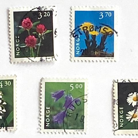 Norge 1997  Norsk Flora I  NK 1279-1283  Stemplet