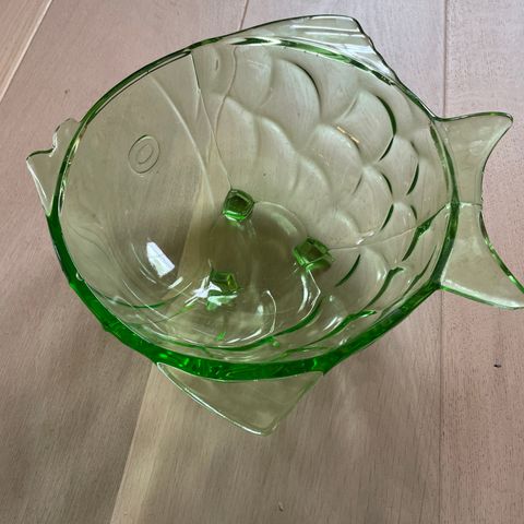 Glassbolle fisk art deco 1950