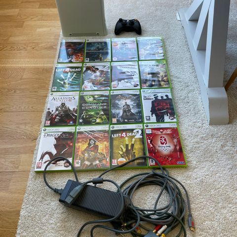 XBOX 360 60GB m/ 1 kontroller og flere spill