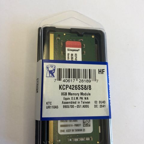 Kingston 8GB Laptop RAM (1 x 8GB) SODIMM Memory KCP426SS8/8