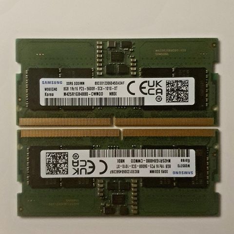 DDR5 SO-DIMM MINNEBRIKKER | 5600MHZ 16GB (2X8)