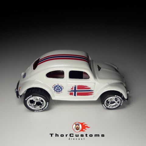 Hot Wheels Volkswagen Beetle Norge flagg Veteran Klubben bil