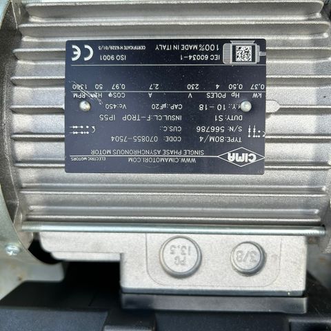 elektromotor 0,37kw 1 fase motor ph80 230 w/50 hertz