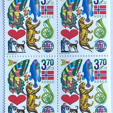 Norge 1997 Barnas Frimerkeklubb NK 1312 4-blokk Postfrisk