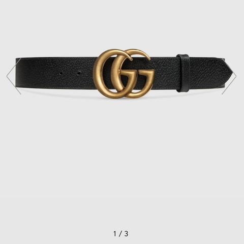 GG MARMONT LEATHER BELT WITH SHINY BUCKLE