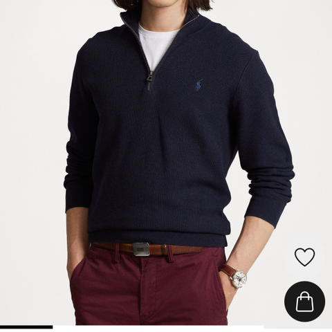 POLO RALPH LAUREN LONG SLEEVE - STRIKKEGENSER - NAVY