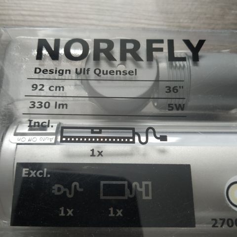 Ikea Norrfly Led lys 92cm 36"