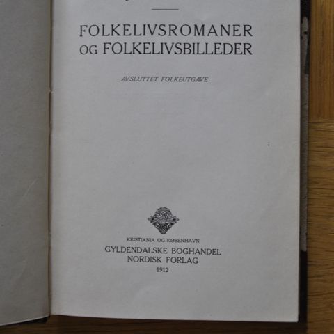 Jacob B Bull: Folkelivsromaner og folkelivsbilleder. Innb. I meget god stand