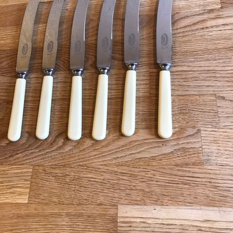 6 antikke Sheffield bordkniver - bestikk kniver