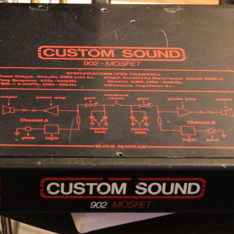 Custom Sound CS 902 Mosfet Power 2x90 Watt RMS 8ohm (10Hz-100KHz)