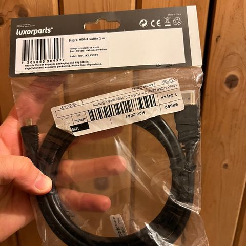 micro HDMI kabel 2 M (HELT NY)