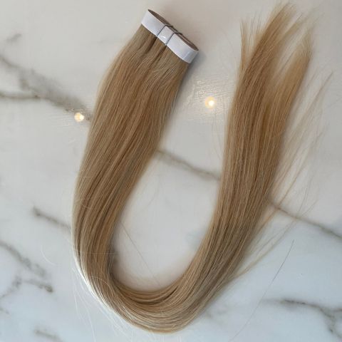 Blond #24 tape seamless hair extension ekte hår ubrukt med tape 50 cm