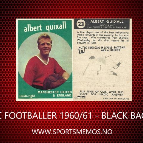 A&BC FOOTBALLER 1960/61 - BLACK BACKS - KJØP DE KORTENE DU MANGLER