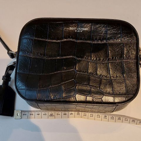 YSL Mini moc croc leather bag svart , crossover