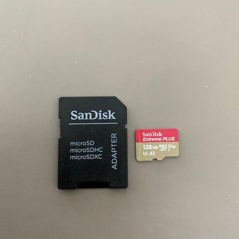 SANDISK MICROSDXC EXTREME+ 128 GB MINNEKORT A2 C10 V30