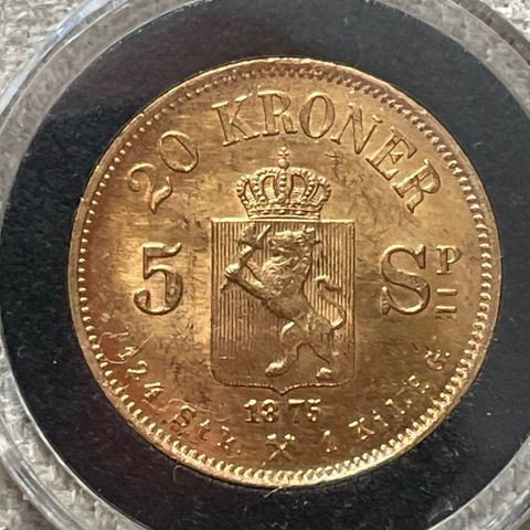 Norge 20 kr. 1875 gull mynt