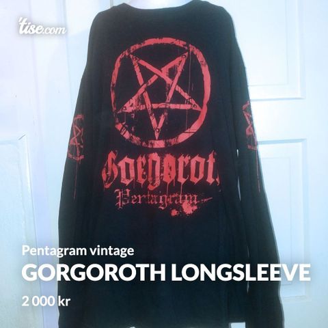 Gorgoroth Vintage Long Sleeve shirt Pentagram Black Metal TNBM