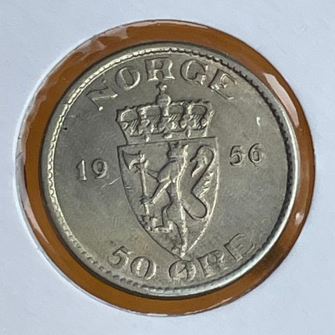 50 øre 1956 Haakon VII Pen!