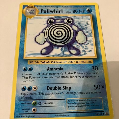 Poliwhirl 24/108 Pokemon kort