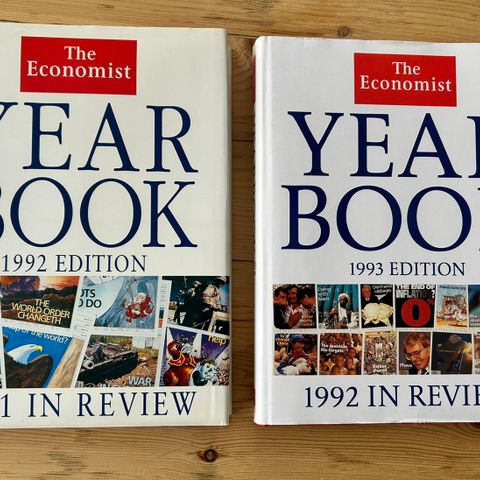 The Economist Year Book 1992 & 1993 Edtitions. 200 kr per stk. 350kr samlet.