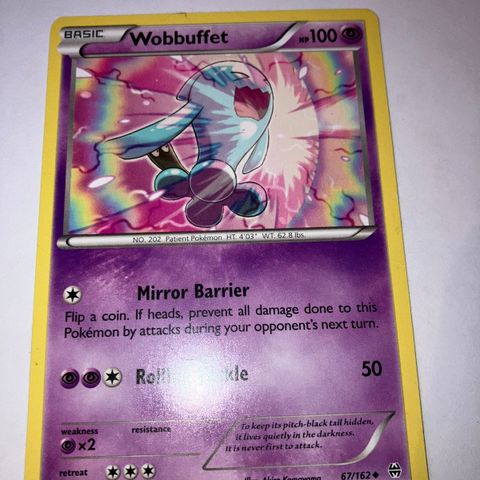 Wobbuffet 67/162 Pokemon kort