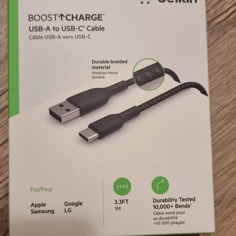 Kabel USB-A til USB-C