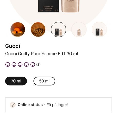 Gucci guilty 30 ml uåpnet kjøpt fra Kicks til salgs for 600kr