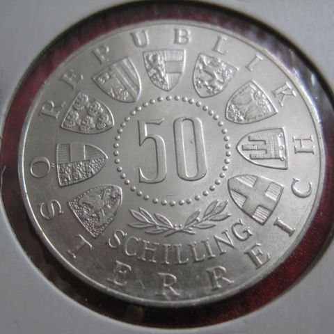 50 shilling Østerrike 1964 ol Insbrock sølv