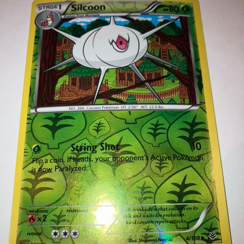 Silcoon 4/108 Reverse holo Pokemon kort