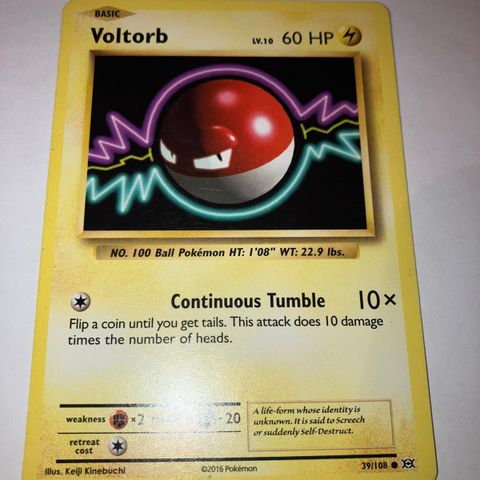 Voltorb 39/108 Pokemon kort