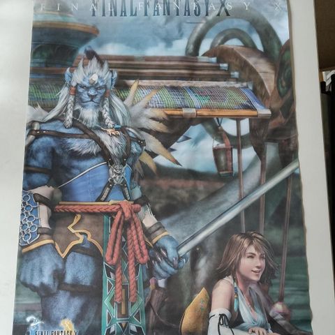 Final Fantasy X Yuna & Kimahri wall scroll