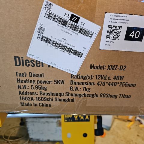 5 Kw dieselvarmer med Bluetooth